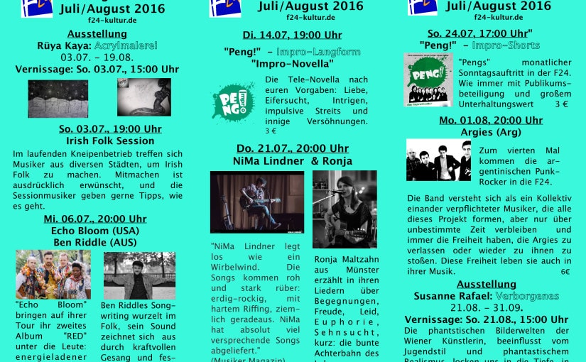 Programm Juli / August 2016
